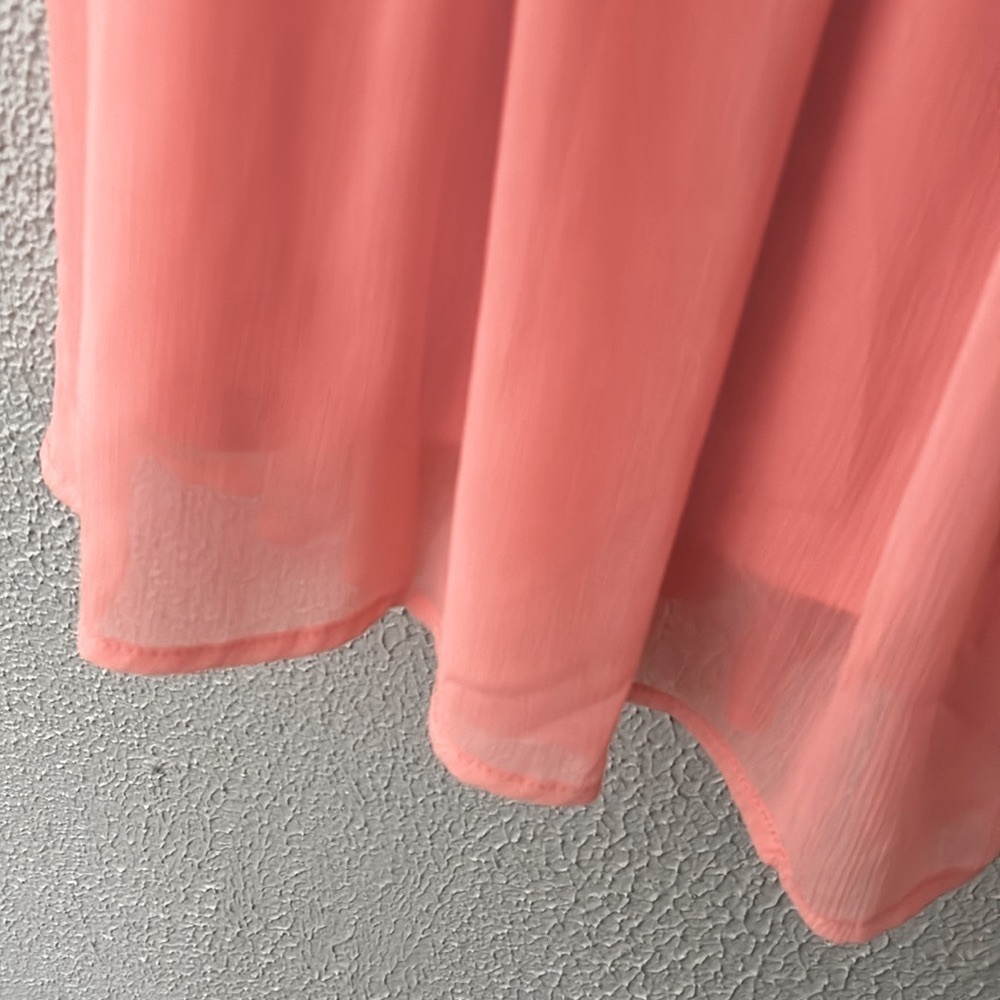 Women’s Plus Size Torrid Coral Chiffon Spaghetti Strap Skater Dress 1X Spring - Picture 3 of 10